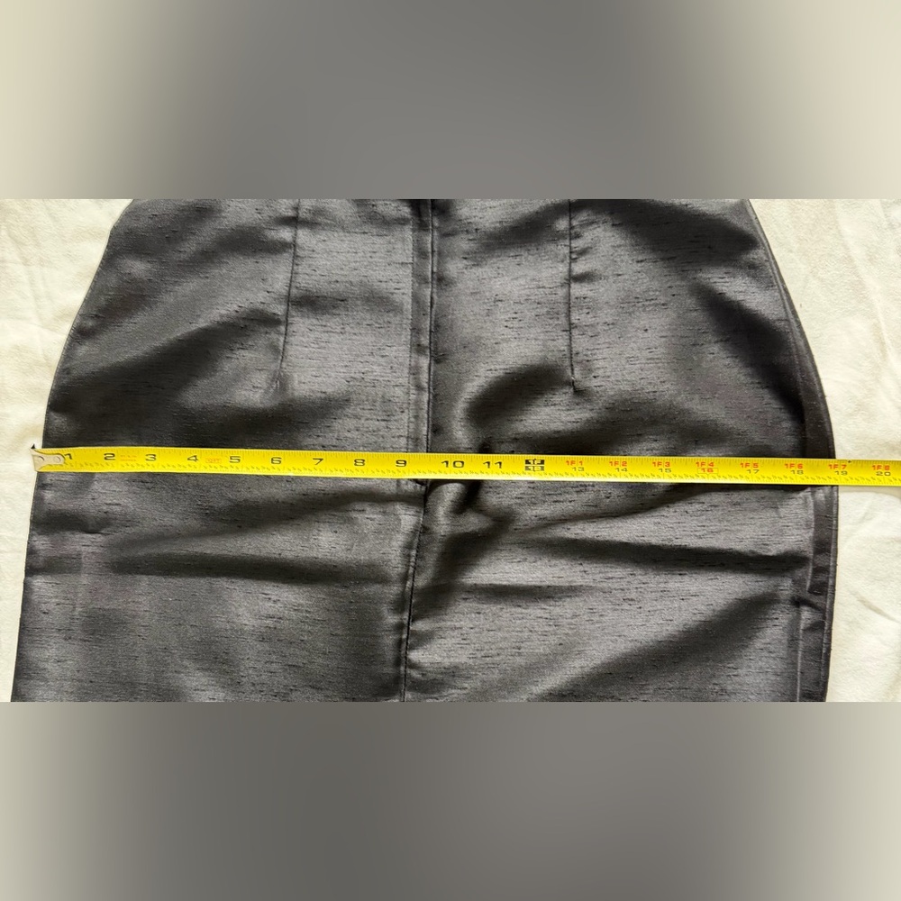 Elegant Tuxedo Black Dupioni Silk Pencil Skirt - Picture 6 of 8